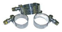 T-bolt clamp. 3/4" wide band. Stainless Steel. Made in the USA